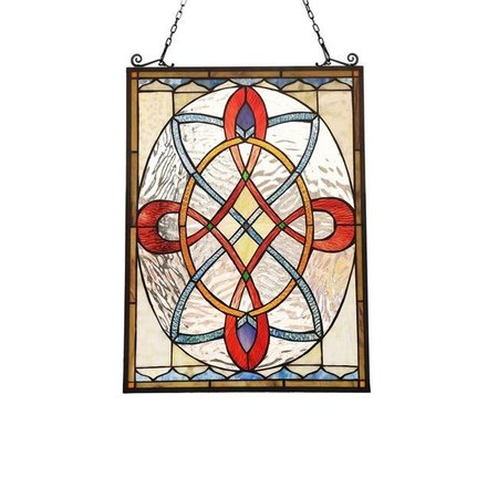 CHLOE LIGHTING Chloe Lighting CH3P127RV24-GPN Katherine Victorian Tiffany-Glass Window Panel - 24 in. CH3P127RV24-GPN